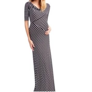 Max Studio Black and White Striped Maxi Dress New!Maternity